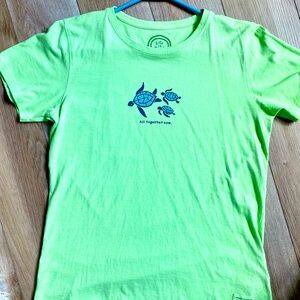 Life is Good green turtle shirt